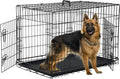 Foldable Dog Cage 42 in Kennel - Double Door Leak-Proof Tray