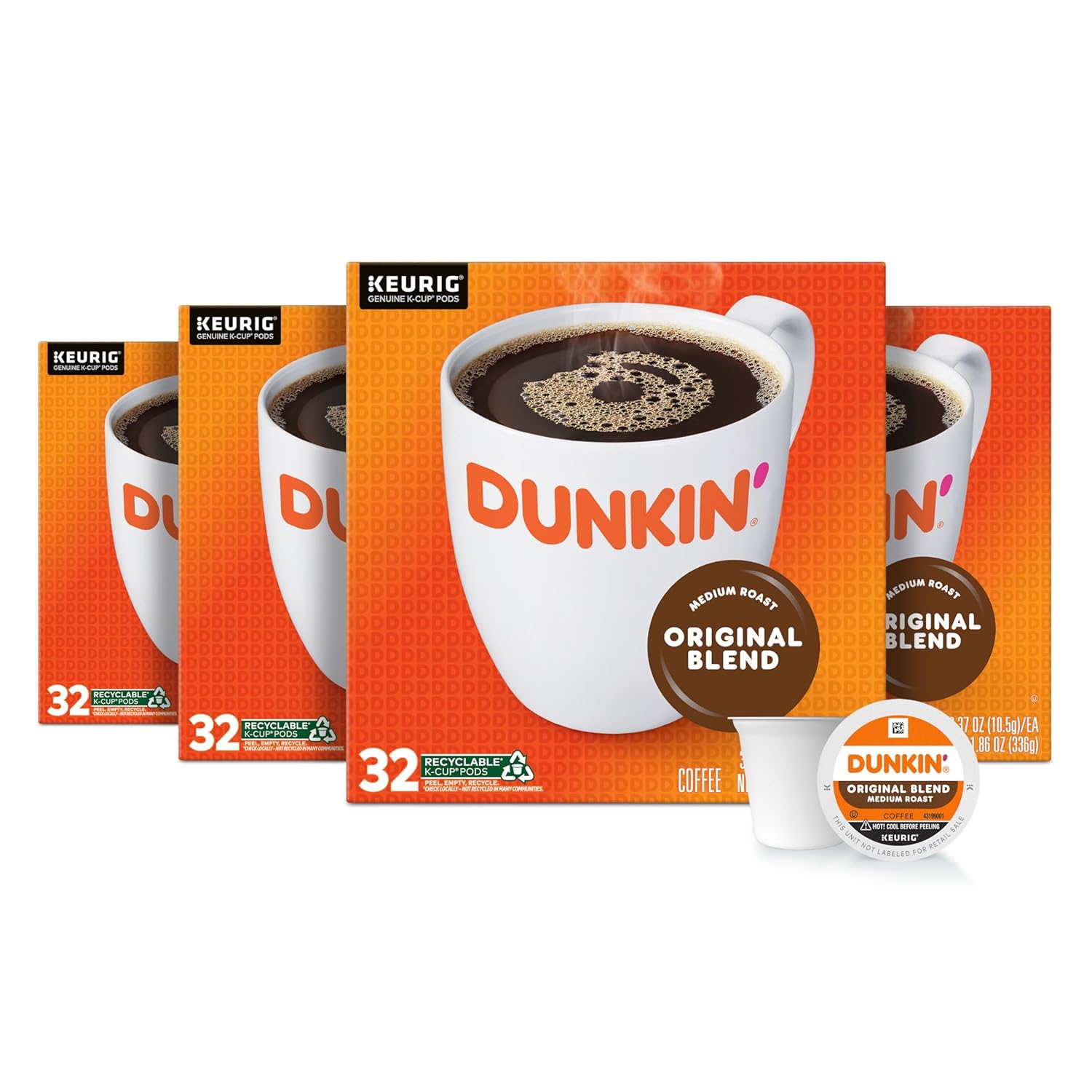 Dunkin Original Blend Medium Roast Coffee K-Cup Pods for Home