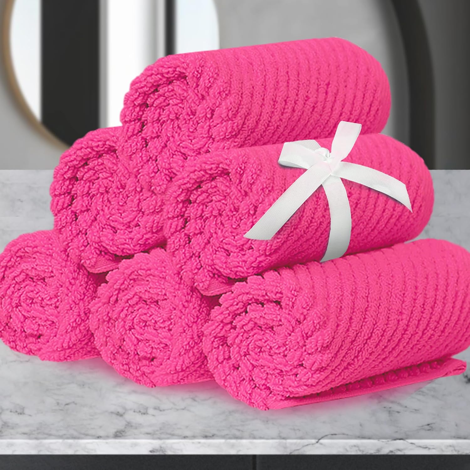 VOOVA & MOVAS Pink Washcloths - Soft, Absorbent, Luxury Set