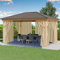 Outdoor Patio Curtains Waterproof 6 Panels 110x95 in - Weatherproof