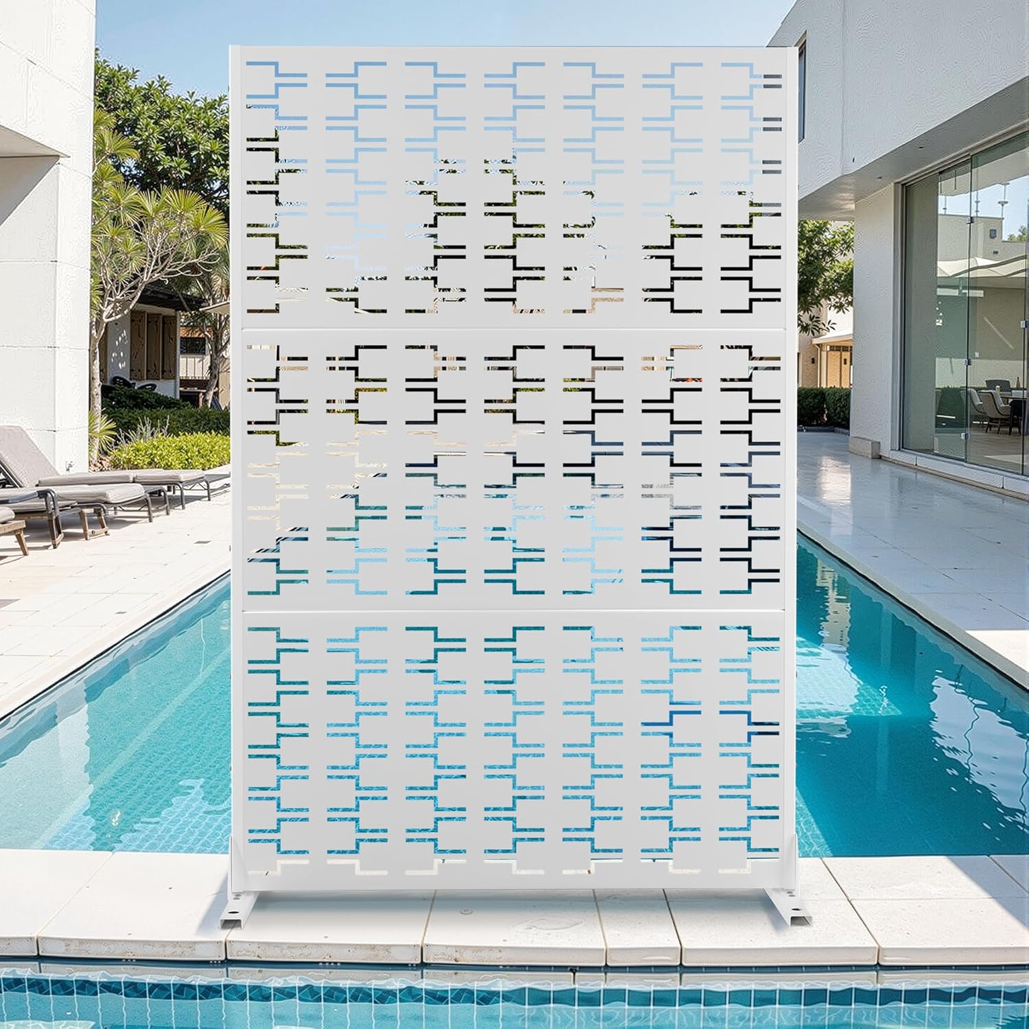 Metal Privacy Screen for Outdoor & Indoor Use, Stylish Panels