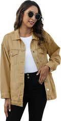 Oversized Mid Long Denim Jacket Women - Relaxed Boyfriend Style