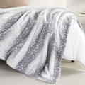 Cozy Bliss Faux Fur Throw Blanket Deer Print - Soft Reversible 60x80