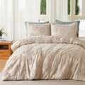 Tufted Queen Comforter Set Beige Boho Queen Bedding Set - Soft