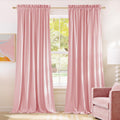 NICETOWN Baby Pink Velvet Curtains 84 in Panels - Soft Noise Reducing