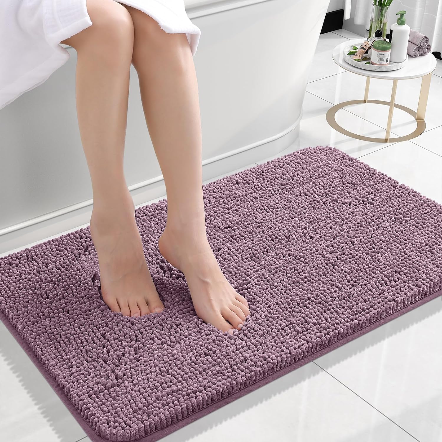 OLANLY Extra Soft Chenille Bath Rugs for Cozy Bathroom Comfort