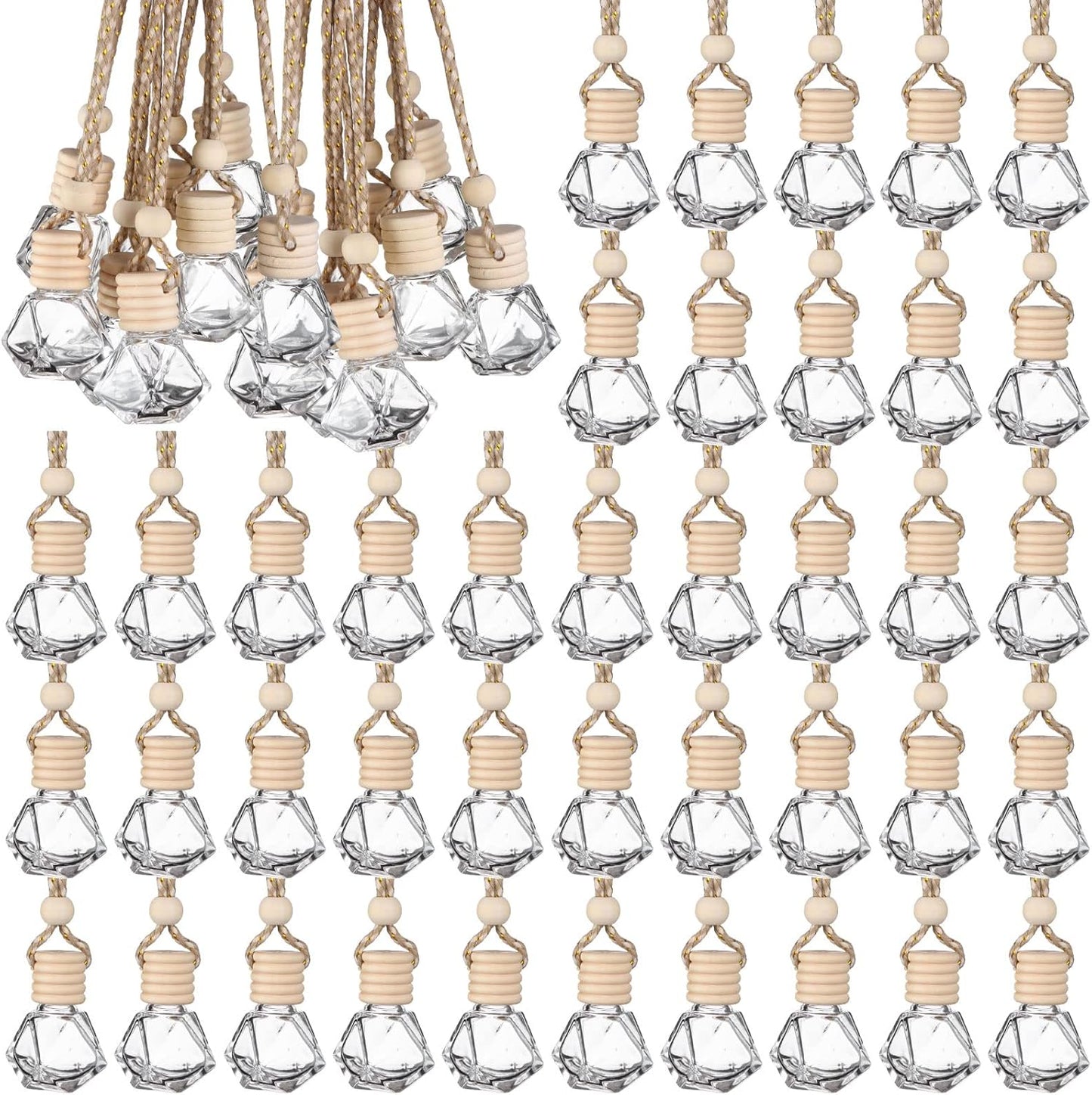 50pcs Clear Glass Car Air Freshener Diffusers