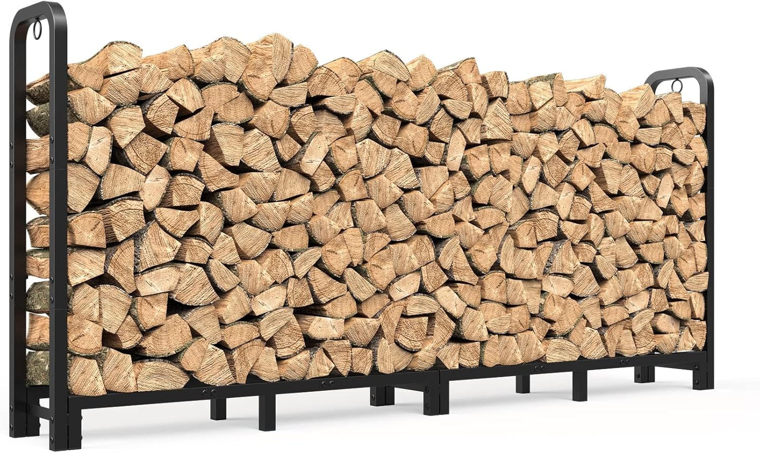 Mr IRONSTONE 8ft Firewood Rack for Indoor and Outdoor Use