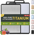 Pure Titanium Cutting Boards 2 Pack - Dual-Side Durable Boards