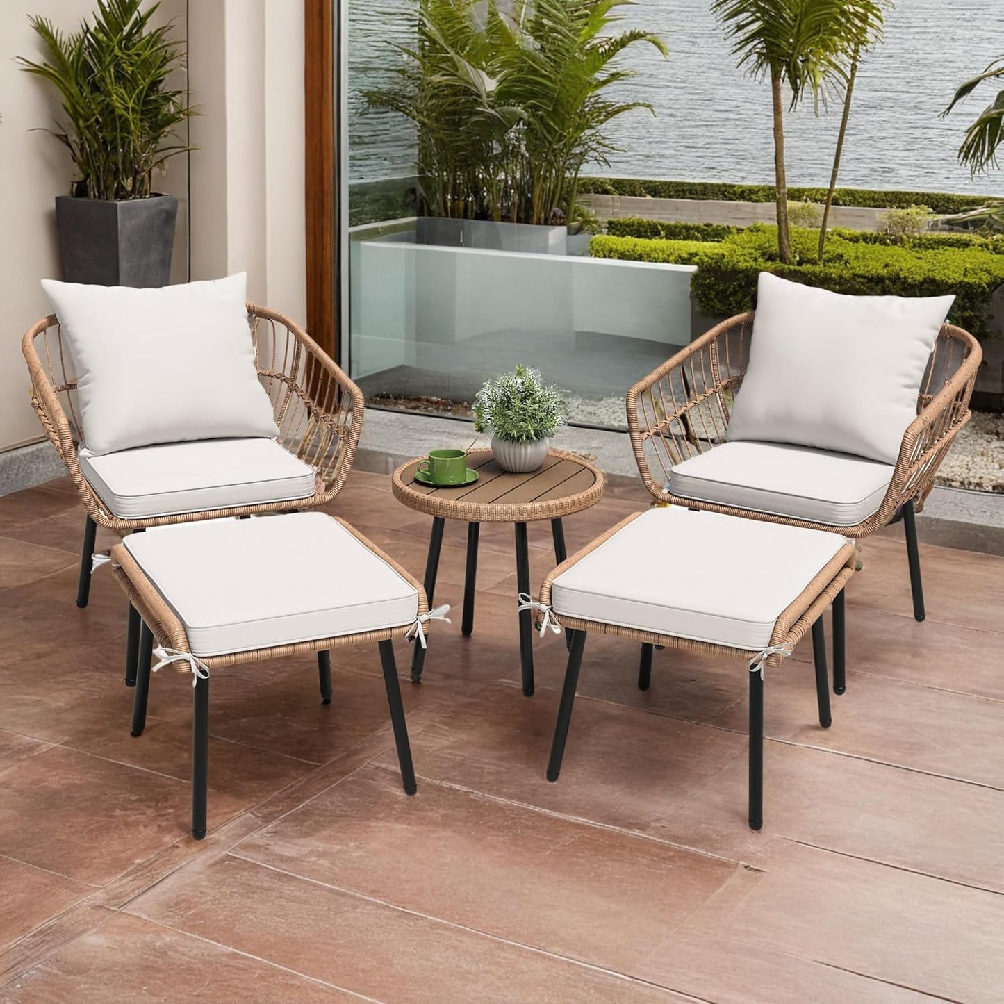 DWVO 5 Piece Patio Bistro Set for Outdoor Relaxation and Style
