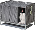 Cat Litter Box Enclosure Furniture with Divider for Cats