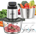 Ganiza Food Processor 2-Speed Food Chopper - Dual Bowl, Overheat Light