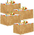 Thickened Grass Table Skirt 4 Pack Natural Straw Yellow - Dense 400g