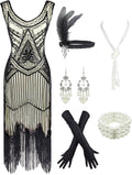 1920s Gatsby Sequin Fringed Paisley Flapper Dress (Style LTB9)