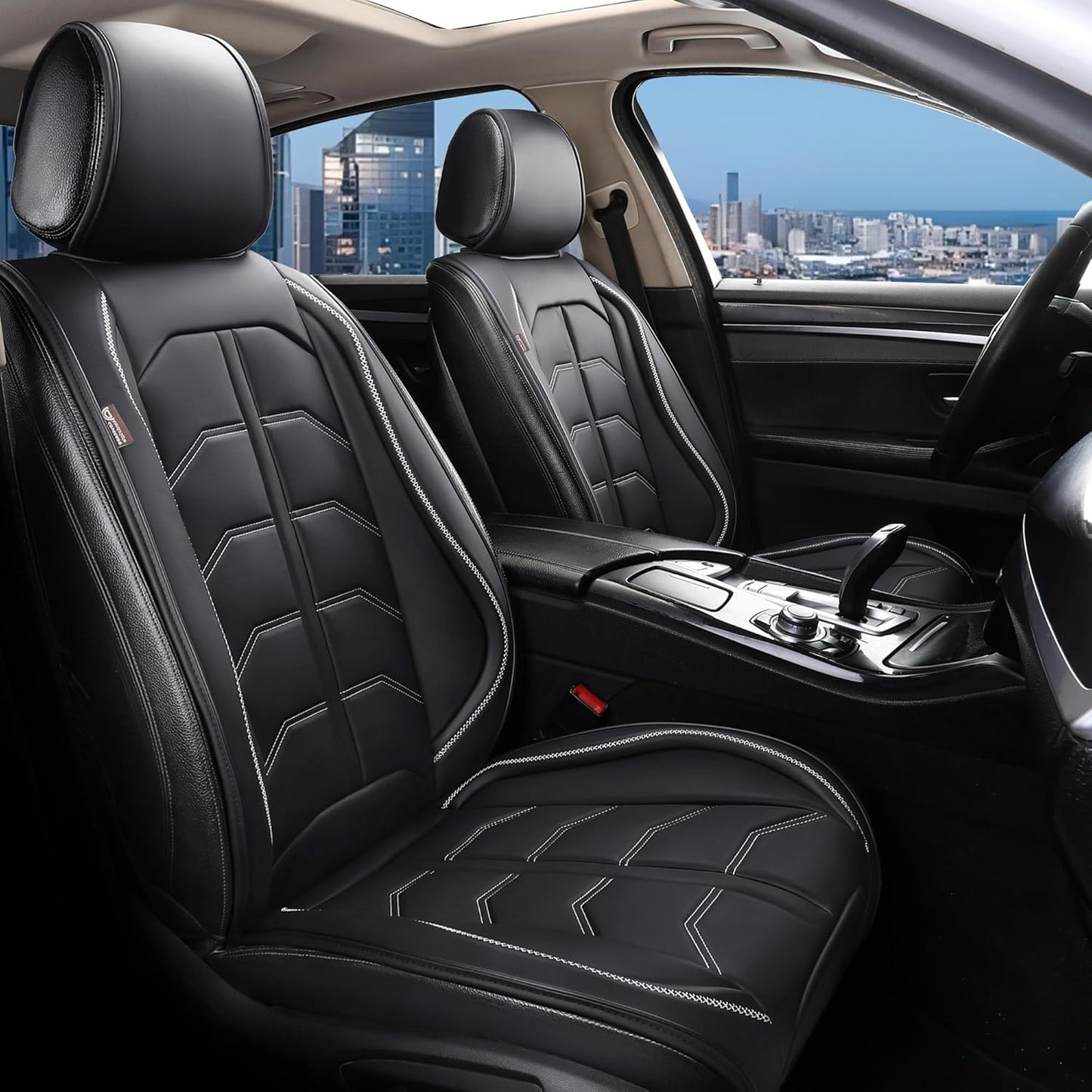 Coverado Front Seat Covers - Waterproof Leather Car Seat Cushions