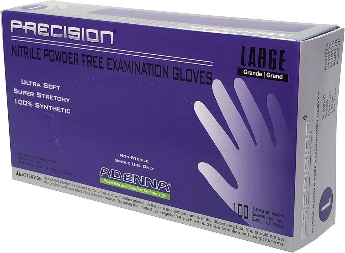 Adenna PCS776 Nitrile Exam Gloves 4 mil - 100 count box