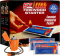 All-Natural Fire Starters 10 Pack with Rechargeable Lighter - Fast