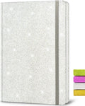 Silver Glitter Notebook 8.3x5.7 in - Sparkly Hardcover Journal