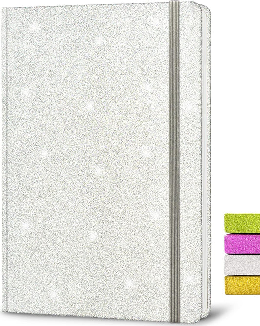 Sparkle Notebook for Girls, Glitter Never Peels, A5 Hardcover