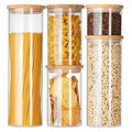 Glass Food Storage Jars - 10pc Borosilicate Set with Bamboo Lids