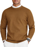 Mens Crew Neck Lightweight Knit Sweater - Slim Fit, Classic Look