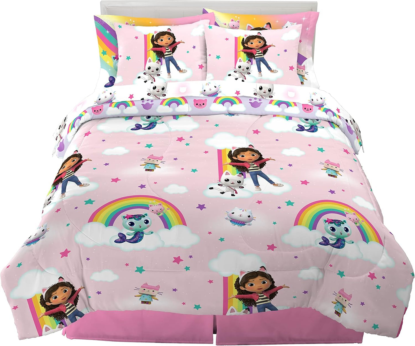Gabby's Dollhouse Kids Bedding Set - Super Soft Comforter & Sheets