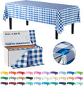 Party Solids 54 in x 300 ft Blue Gingham Table Cover Roll