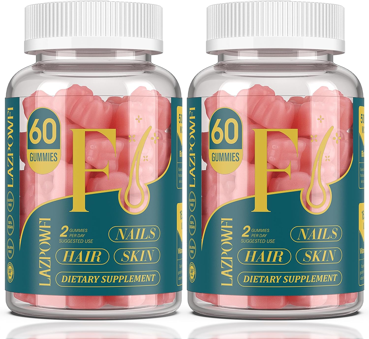 Biotin Gummies for Hair Skin and Nails - Vegan B7 Support