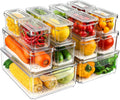 14 Pack Fridge Organizers and Storage - Clear Stackable Fridge Bins