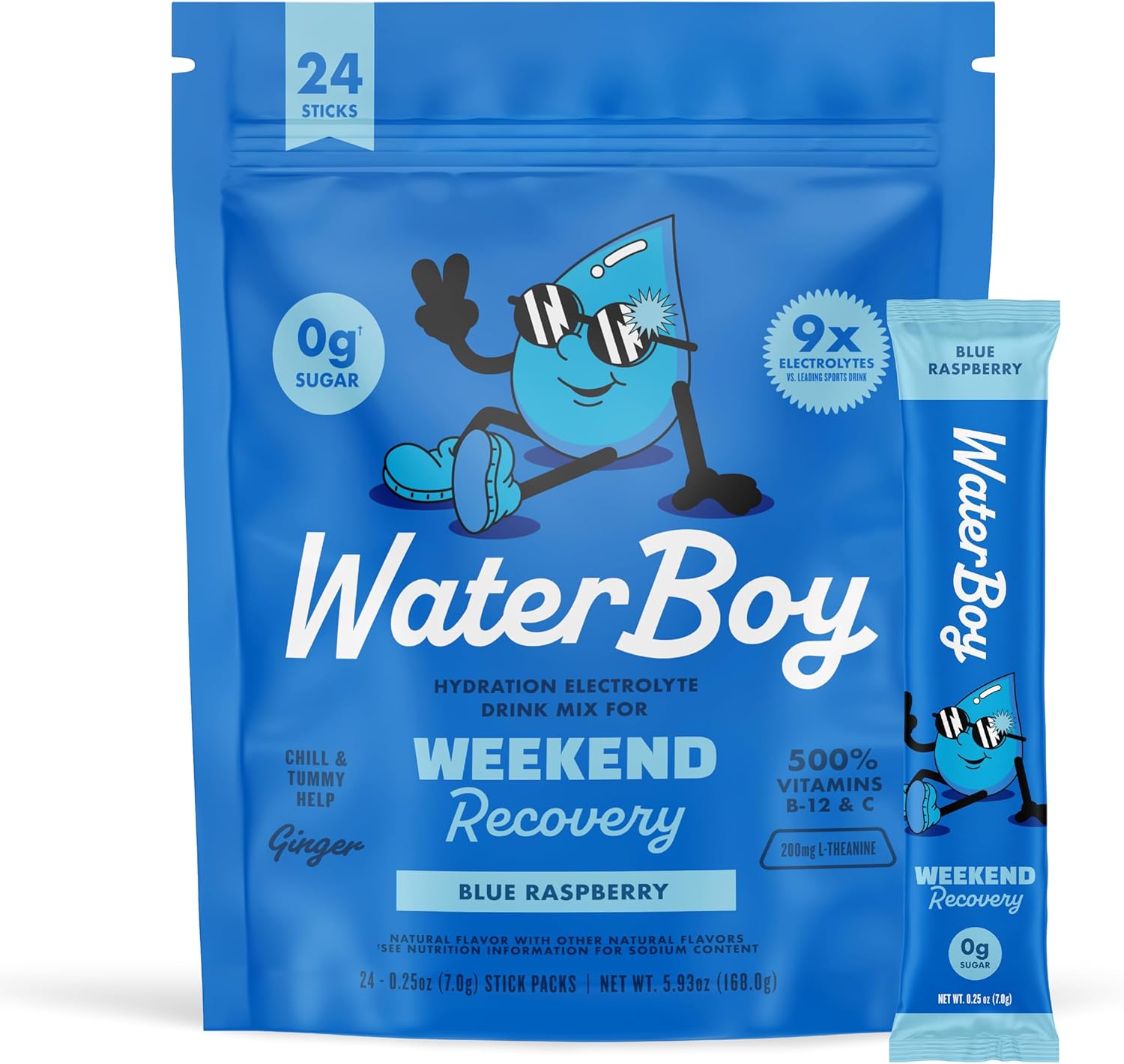 Waterboy Weekend Recovery Electrolyte Powder Packets for Adults
