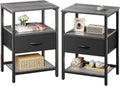 Nightstand Set of 2 Night Stand with Fabric Drawer - Compact Storage