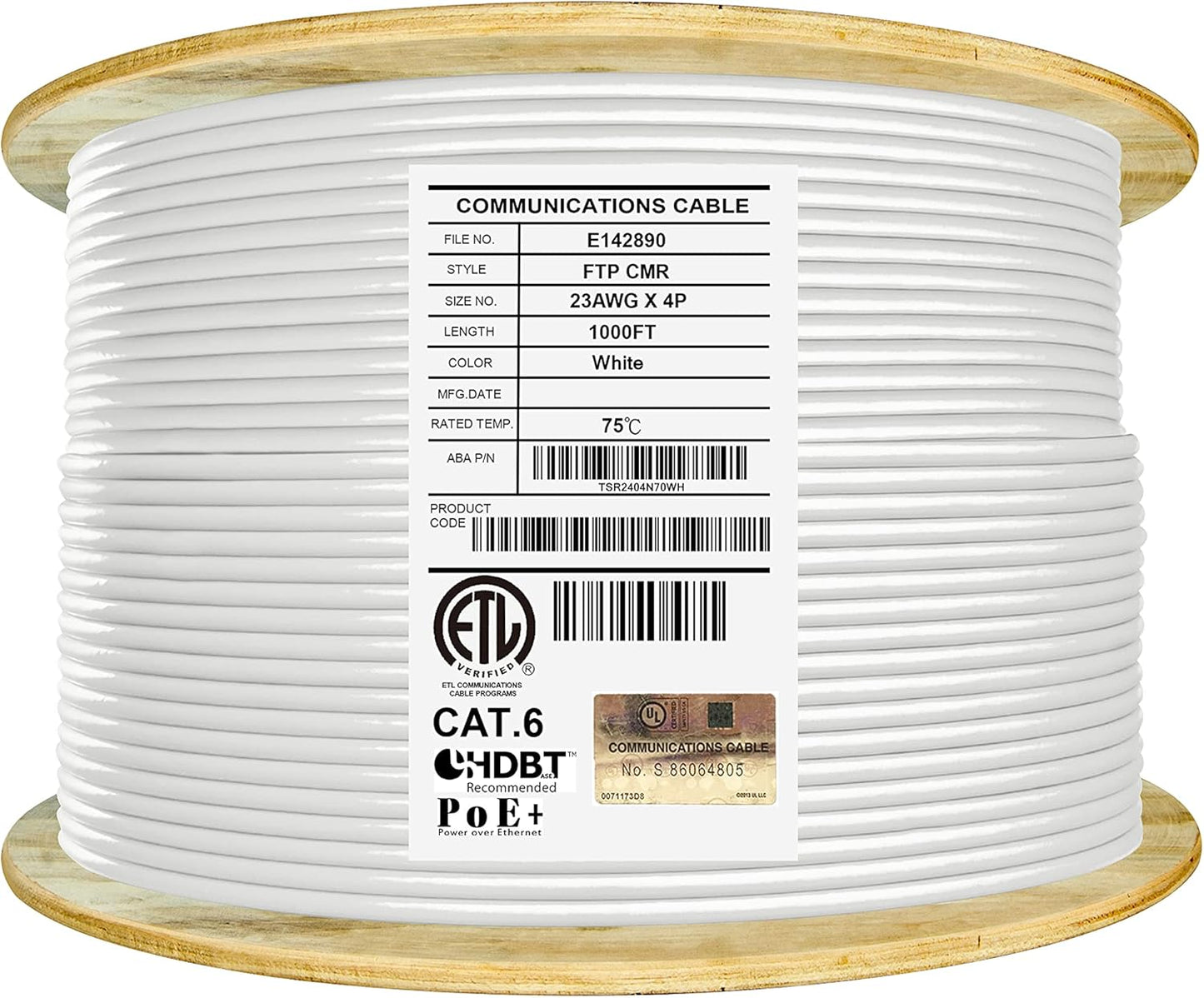 Cat6 Shielded Plenum Cable 1000ft for High Performance Networking