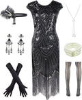 Letter Love Vintage Lace Fringed Gatsby 1920s Cocktail Dress look