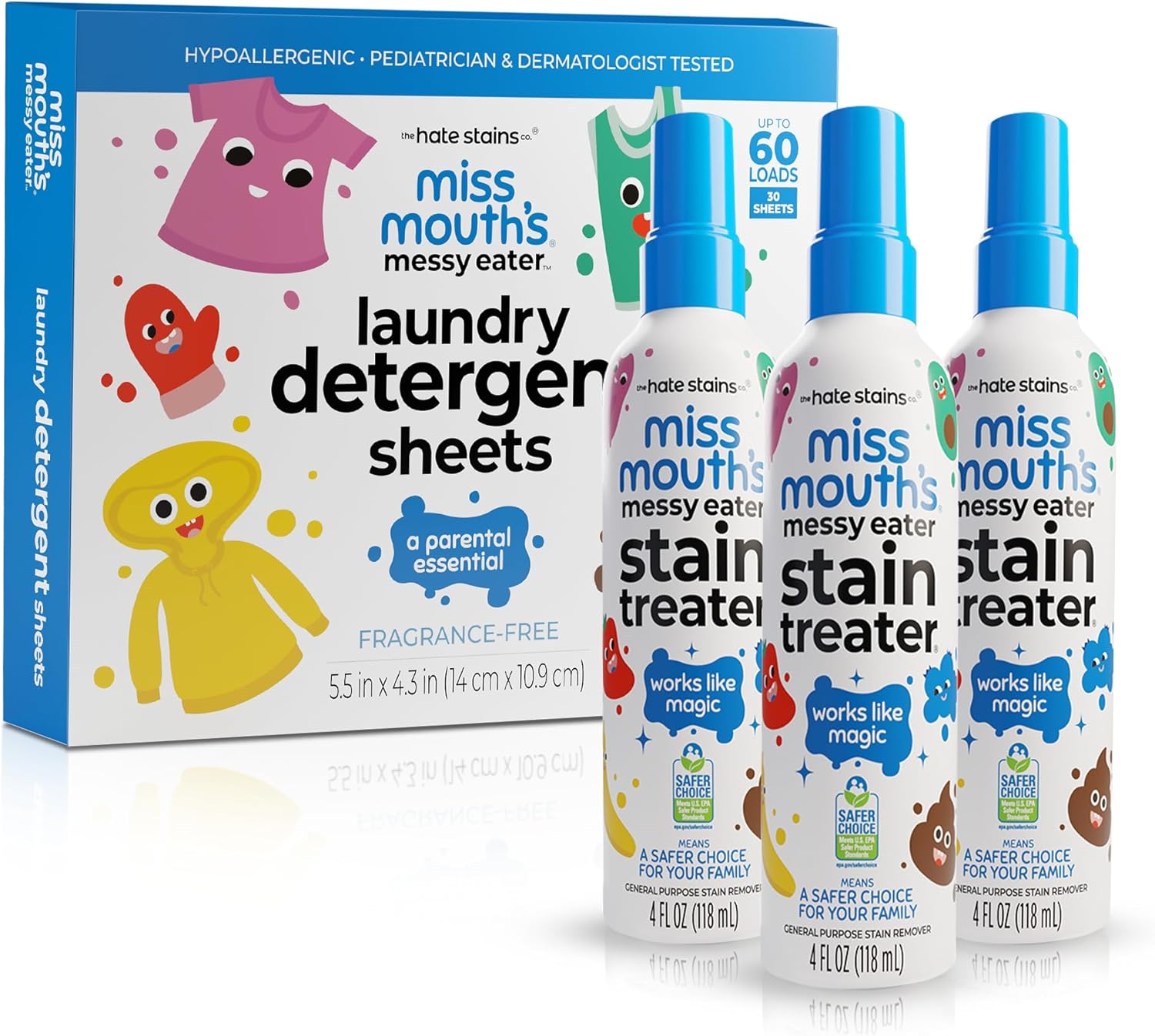 Miss Mouths Messy Eater Stain Treater Duo Pack for Baby Essentials