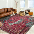 Tribal Rugs Summer Tropical 5x7 Area Rug Wine Red - Vintage Boho