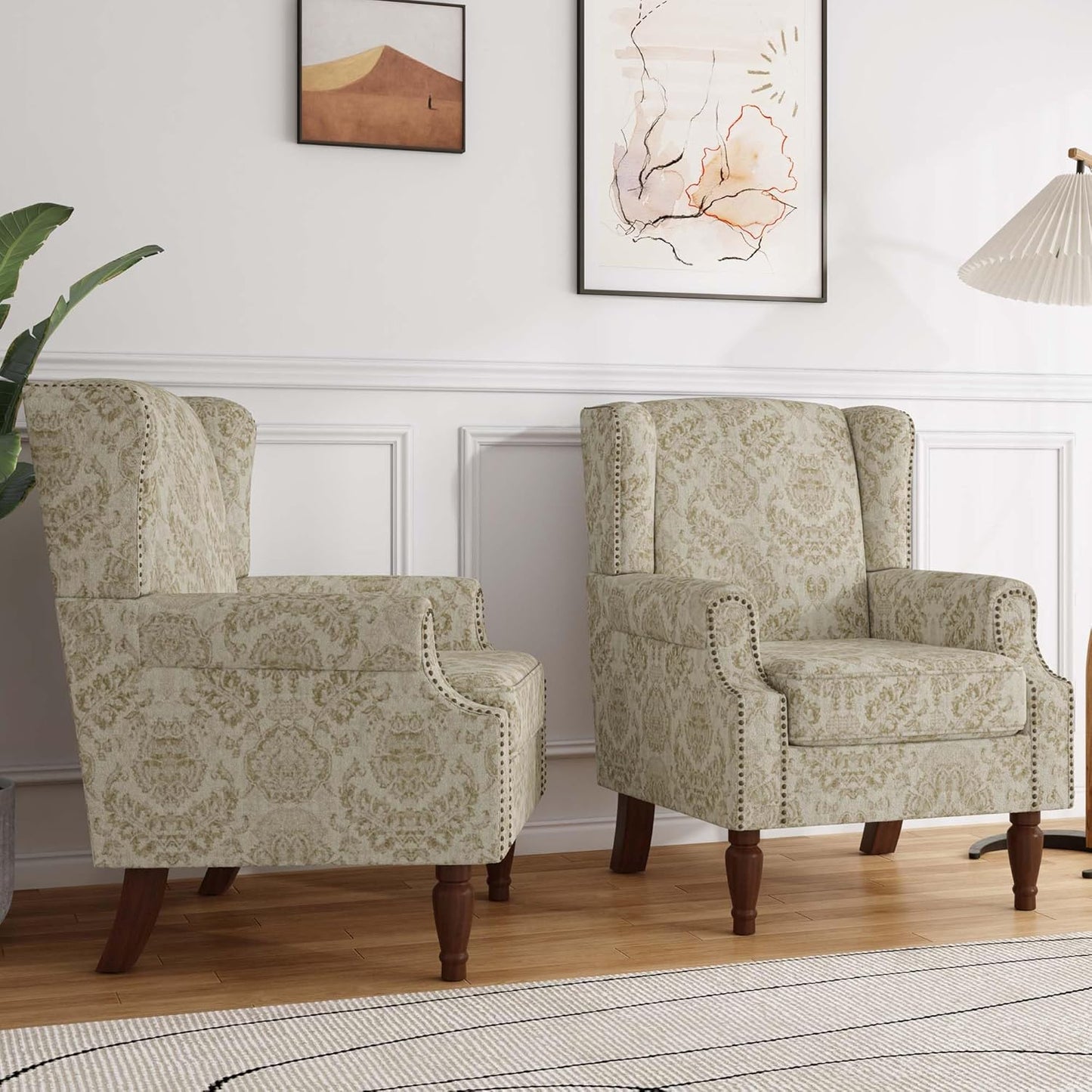 Cozy Floral Wingback Chairs for Small Spaces