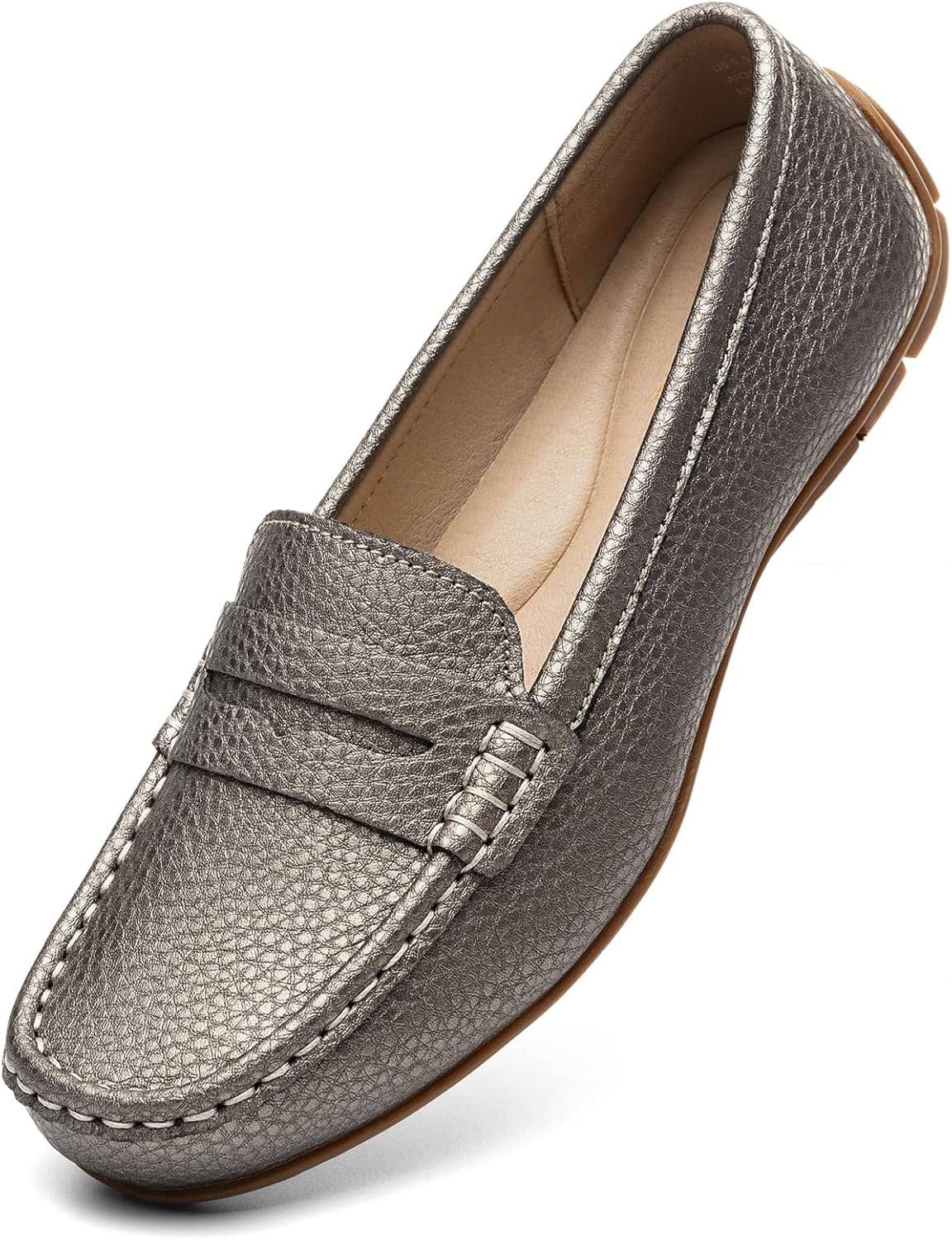 Women's Comfortable Lightweight Leather Penny Loafers for Work