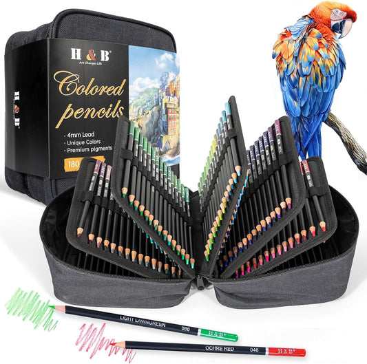 180 Colored Pencils Kit for Adult Coloring and Art Supplies