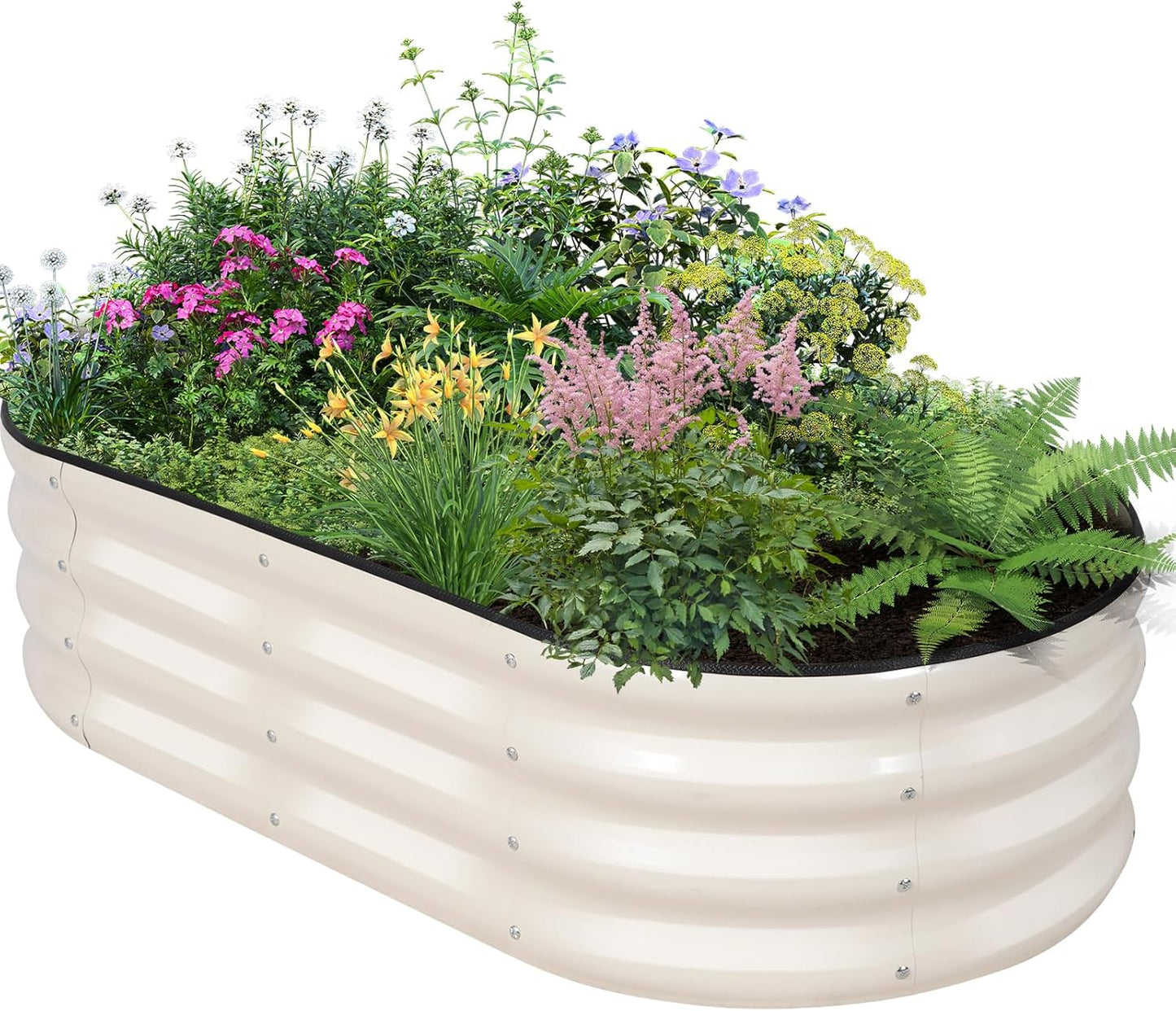 Galvanized Raised Garden Bed Outdoor for Vegetables and Flowers