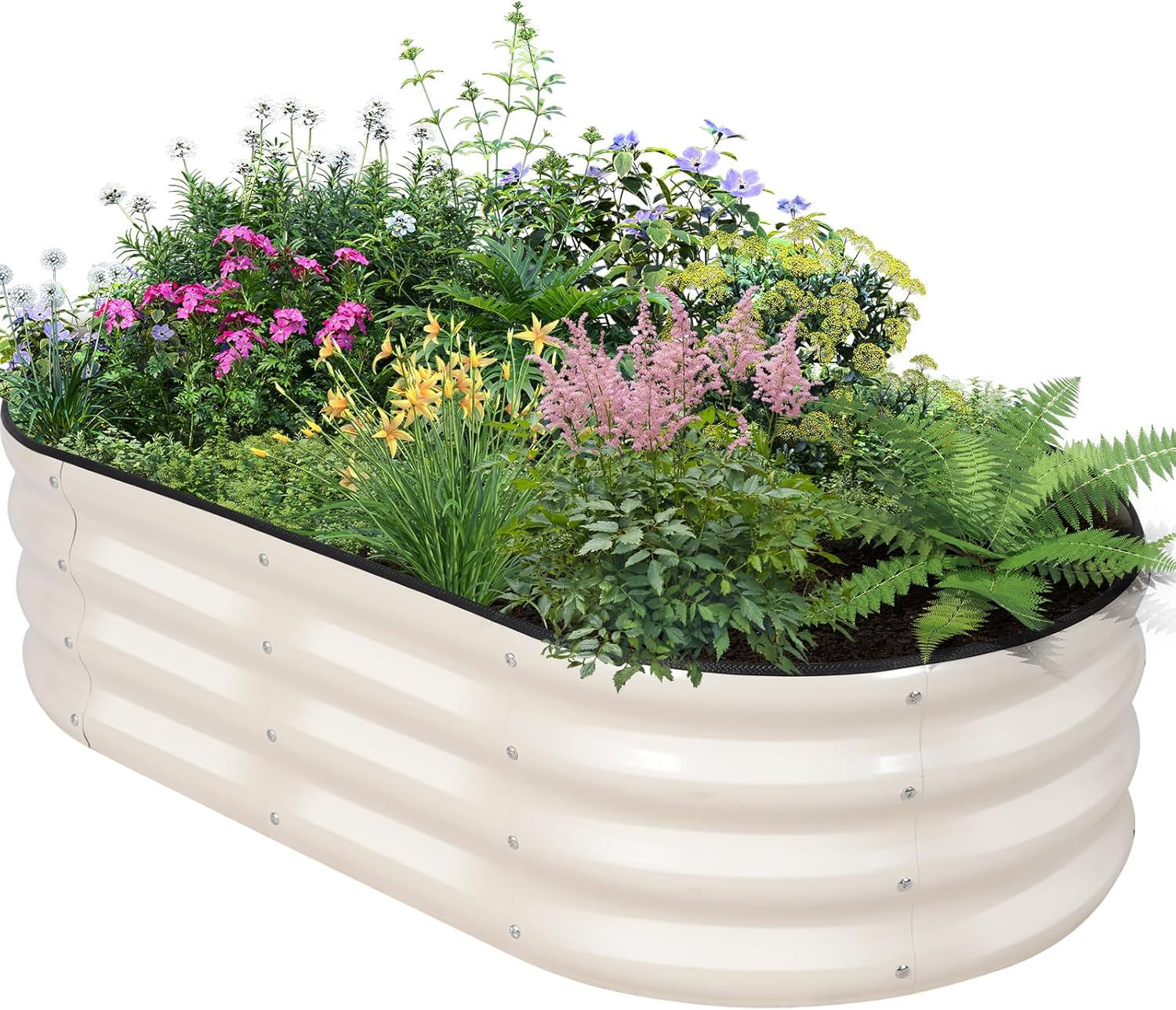 Galvanized Raised Garden Bed Outdoor for Vegetables and Flowers