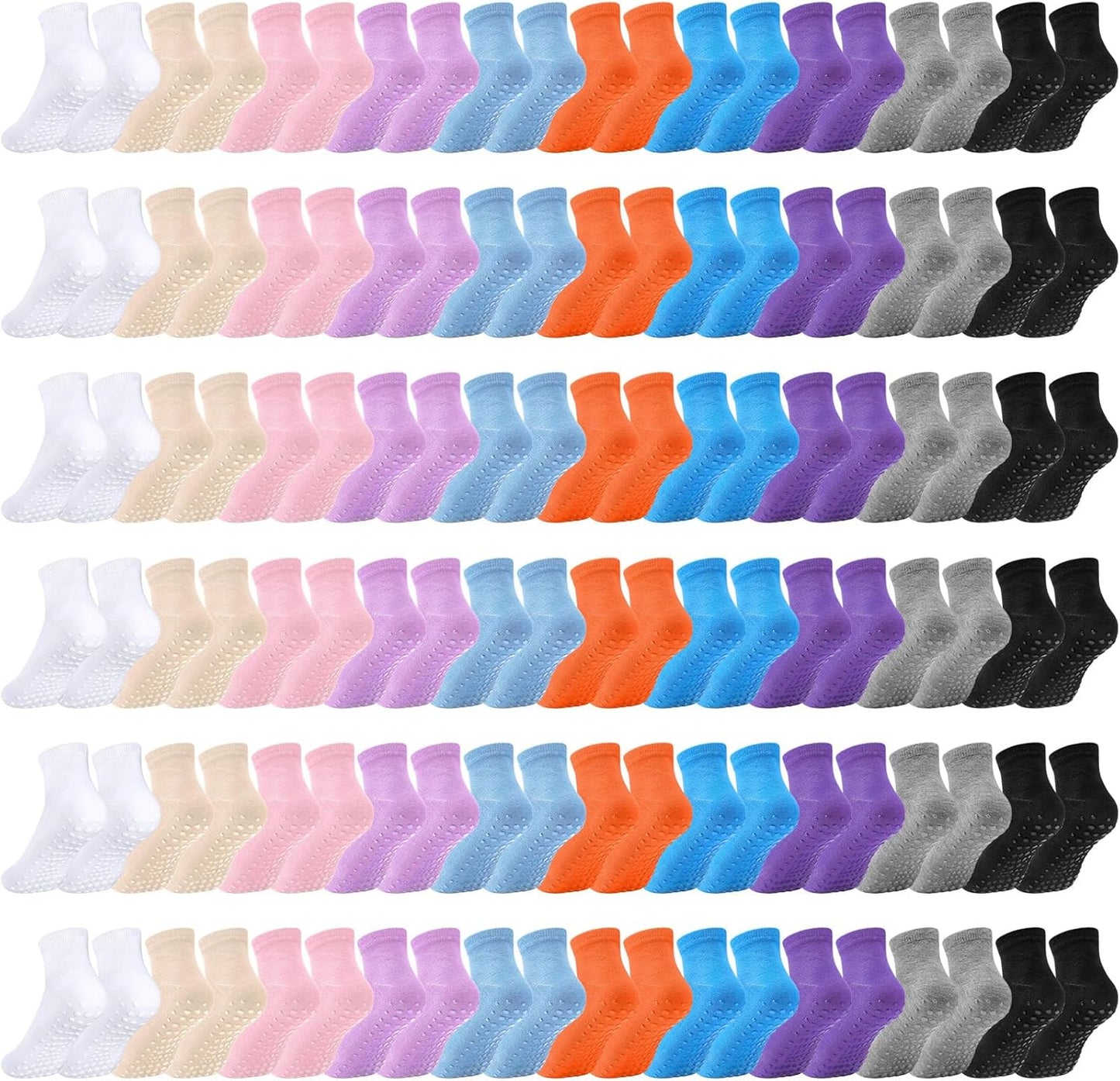 60 Pairs Non Slip Yoga Grip Socks for Pilates and Fitness Use