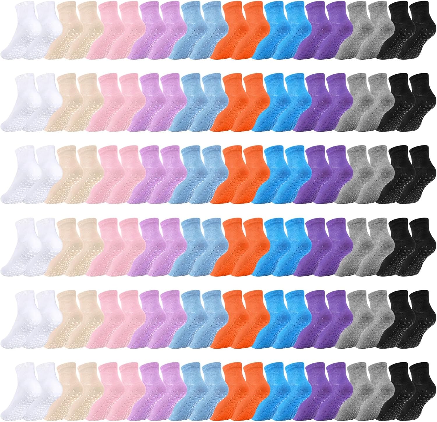 60 Pairs Non Slip Yoga Grip Socks for Pilates and Fitness Use