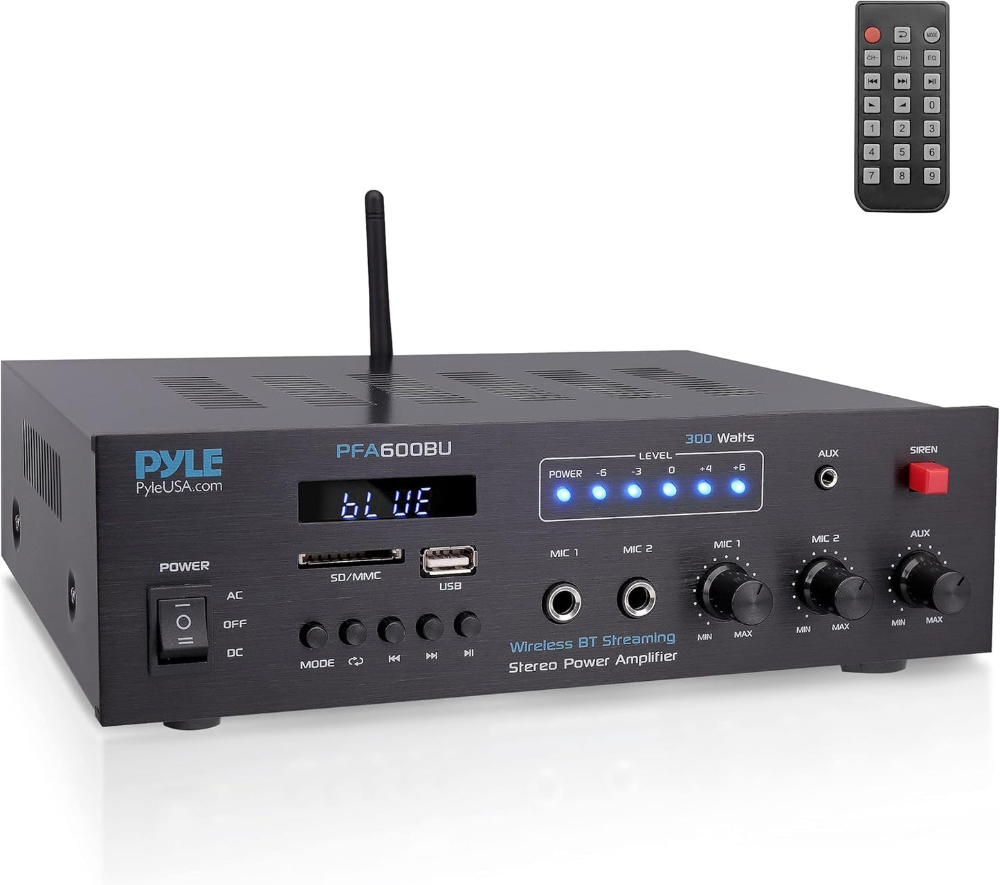 Pyle 300W Bluetooth Karaoke Amplifier for Home and Car Use