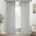 Grey Pinch Pleated Linen Curtains 102 in Length - Tailored Light