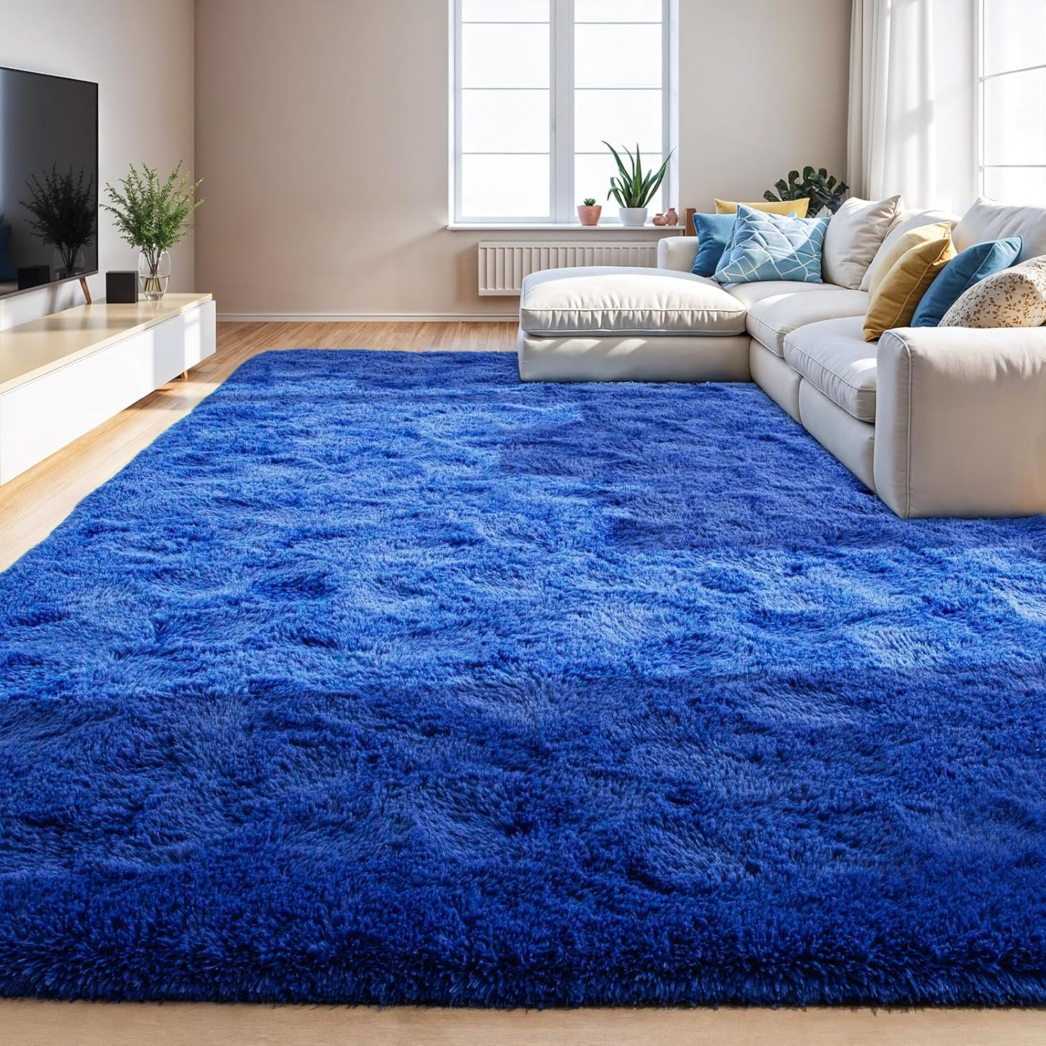 Zentavio Navy Blue Area Rugs for Living Room and Bedroom Decor
