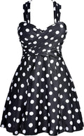 Women's Teal Floral Swimdress One Piece - Crossover Skirted