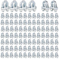 200PCS M6 Galvanized Wire Rope Cable Clamp Clips for 1/4ft Wire