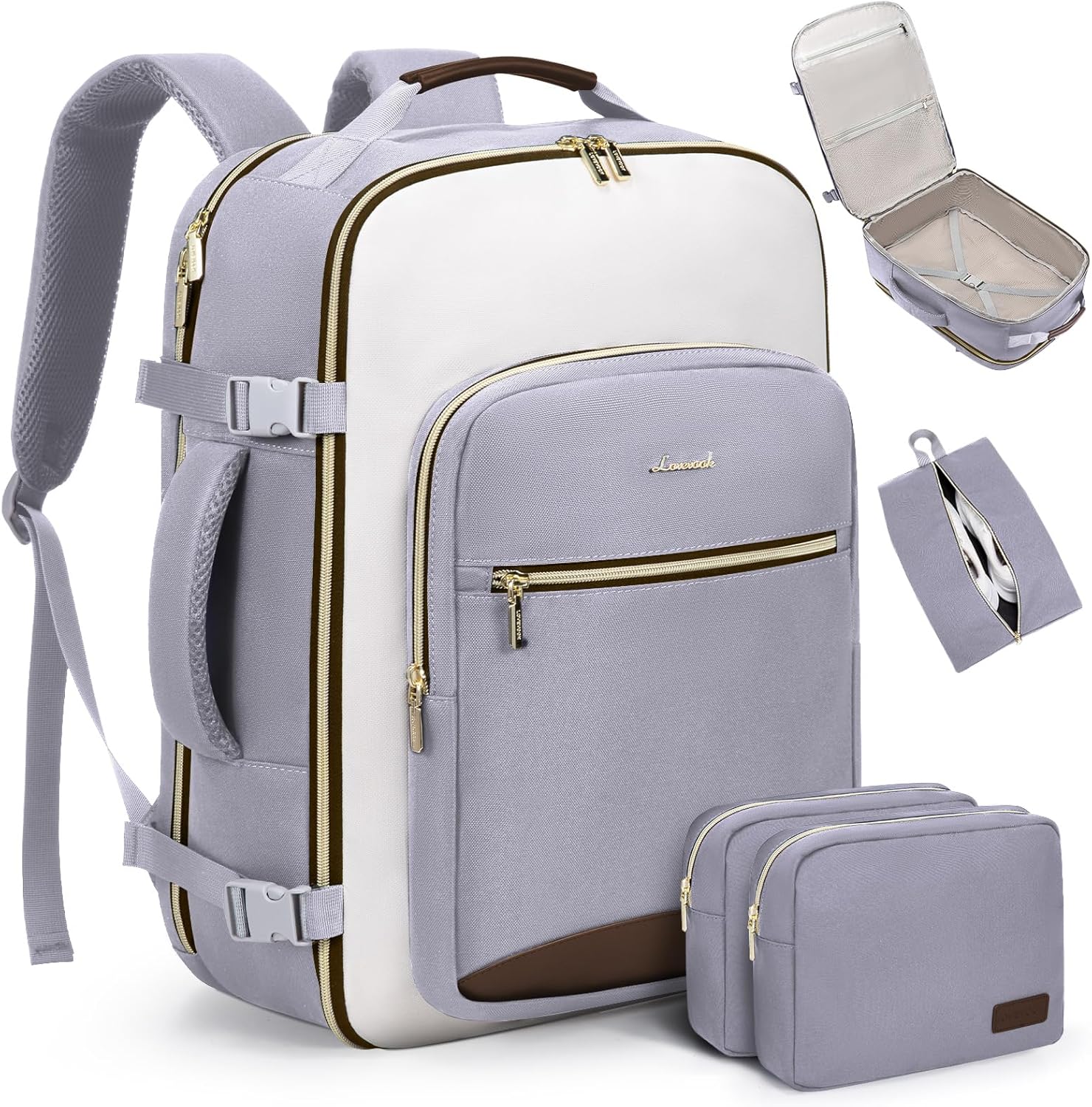 LOVEVOOK Large Travel Backpack for Airplanes, 40L Carry On