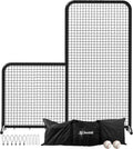 Portable L-Screen Baseball 7x7ft with Wheels - Durable Pitching Screen