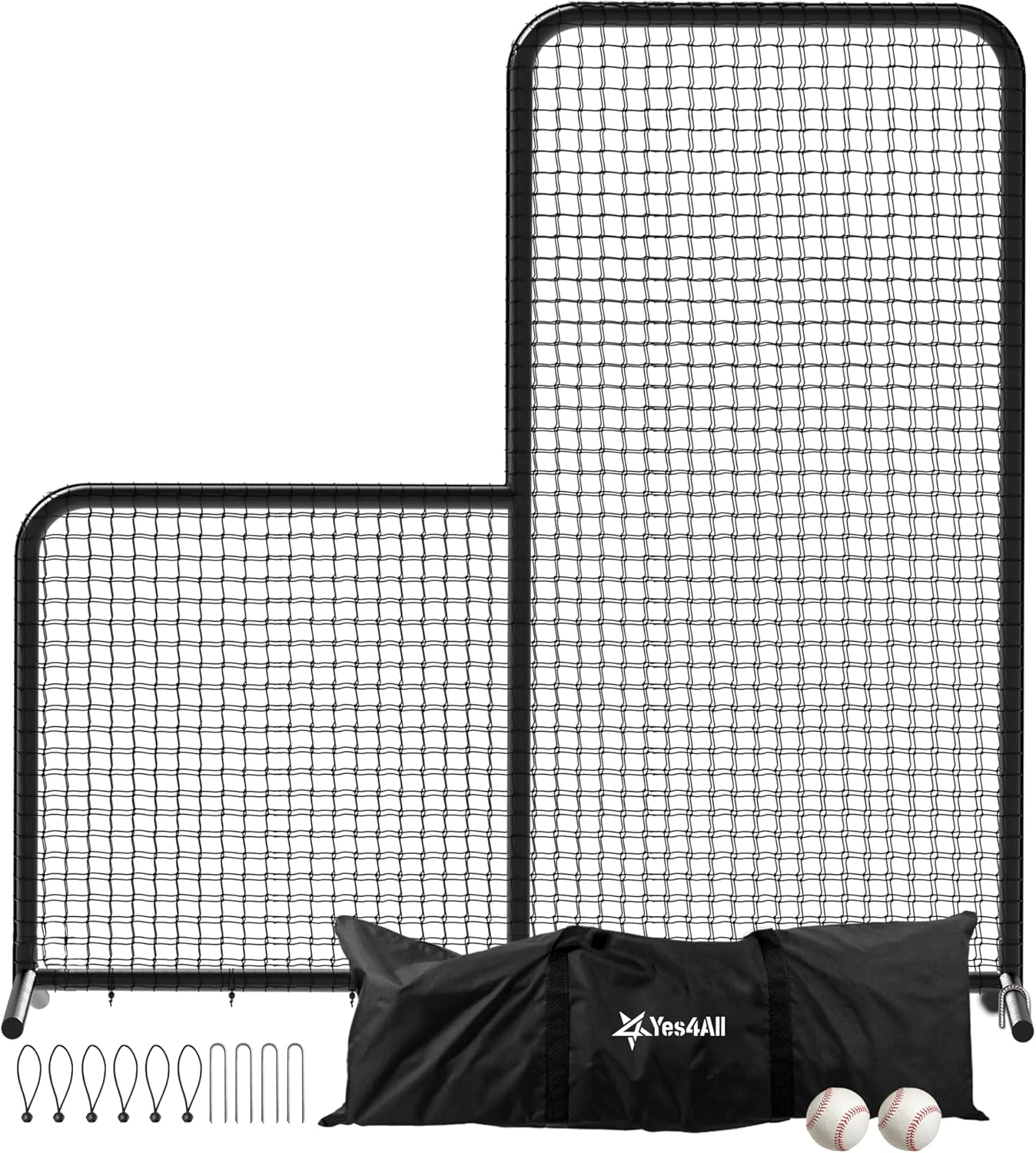 Portable L-Screen Baseball 7x7ft for Training Anywhere